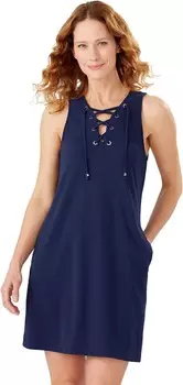 Пляжное платье Tommy Bahama Color-Block Lace-Up Spa Dress, цвет Mare Navy