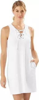 Пляжное платье Tommy Bahama Color-Block Lace-Up Spa Dress, белый