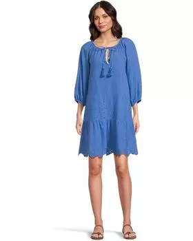 Пляжное платье Tommy Bahama Eyelet Cove Embroidered Dress, цвет Paradiso Blu