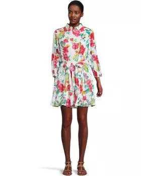 Пляжное платье Tommy Bahama Fiesta Floral Shirt Dress, белый