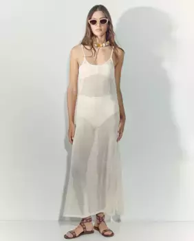 Пляжное платье в полоску Tintoretto, цвет 120 Crudo