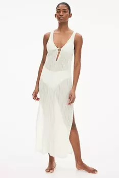 Пляжное платье в рубчик H&M, белый