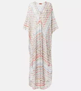 Пляжное платье зигзаг из ламе Missoni, MULTICOLOR / WHITE BASE