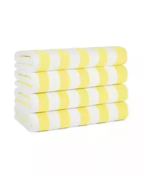 Пляжное полотенце California Cabana (4 шт., 30x70 дюймов), в полоску, мягкий хлопок кольцевого прядения, большое полотенце для бассейна Cabana Arkwright Home, желтый