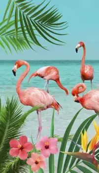 Пляжное полотенце "Доброе утро" "Фламинго", (1 шт.), с фламинго Good morning 100х180 см (1 шт.), цвет multi-trkis