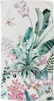 Пляжное полотенце доброе утро "Verdi", (1 шт.), с мотивом орхидеи, быстро сохнет Good morning 100х180 см (1 шт.), цвет multi-offwhite