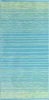 Пляжное полотенце Egeria "Ripples", (1 шт.), велюр с полосками, антибактериальное покрытие, 100% хлопок 75х160 см (1 шт.), бирюзовый