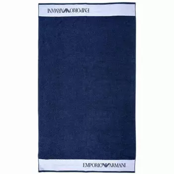 Пляжное полотенце Emporio Armani WOVEN TOWEL BEACHWEAR 1er, 170x10x100 см, темно-синий