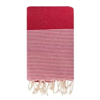 Пляжное полотенце Fouta из чистого хлопка с узкими полосками - Tal Lisola, цвет Rosso