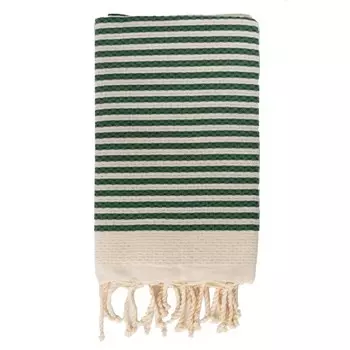 Пляжное полотенце Fouta из чистого хлопка с широкими полосками - Alma Lisola, цвет Verde Scuro (Prato)