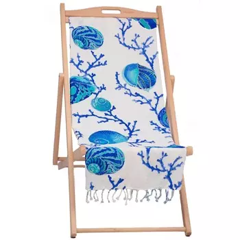 Пляжное полотенце Fouta из хлопка с принтом - Сицилия Marinette Saint-Tropez, цвет Blu