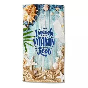Пляжное полотенце Good morning Vitamin Sea, 100x2x180 см, синий