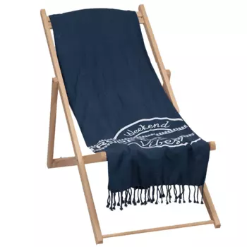 Пляжное полотенце из чистого хлопка с сотовой структурой - Weekend Vibes Marinette Saint-Tropez, цвет Blu Marino