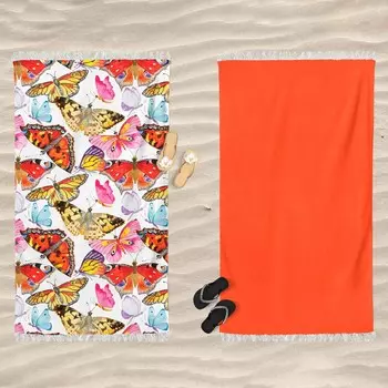 Пляжное полотенце из хлопкового микротерри с принтом - Бабочки Daunex