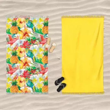 Пляжное полотенце из микрогубки с двойным принтом - Aldabra Daunex, цвет Floreale