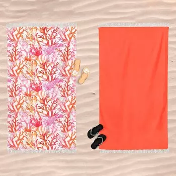 Пляжное полотенце из микрогубки с двойным принтом - вода Daunex