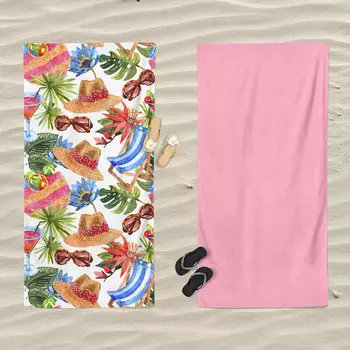 Пляжное полотенце из микровелюра с двусторонним принтом - Saint Tropez Daunex, цвет Spiaggia