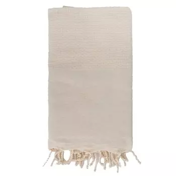 Пляжное полотенце из однотонного чистого хлопка Fouta - Хаммам Lisola, цвет Avorio