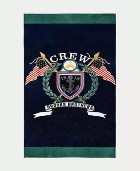 Пляжное полотенце из турецкого хлопка с логотипом Crest, 37 x 71 дюйм Brooks Brothers, мультиколор