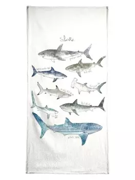 Пляжное полотенце Juniqe, цвет blau & cremewei