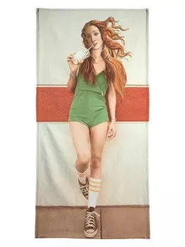 Пляжное полотенце Juniqe, цвет grn & orange