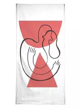 Пляжное полотенце Juniqe, цвет rot & wei