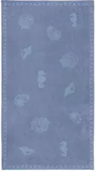 Пляжное полотенце "Морской конёк" "Ракушки", (1 шт.), с морскими мотивами Seahorse 100х200 см (1 шт.), синий