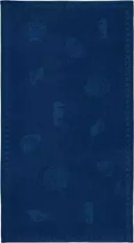 Пляжное полотенце "Морской конёк" "Ракушки", (1 шт.), с морскими мотивами Seahorse 100х200 см (1 шт.), темно-синий