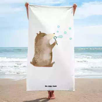 Пляжное полотенце Mr. & Mrs. Panda, белый