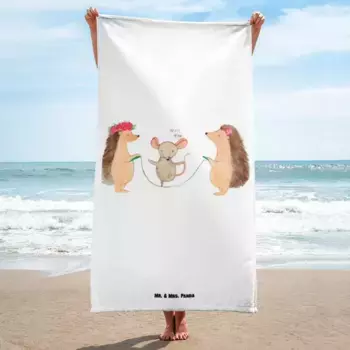 Пляжное полотенце Mr. & Mrs. Panda, белый