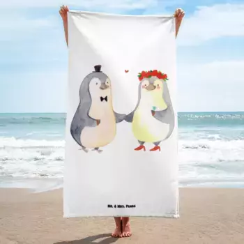 Пляжное полотенце Mr. & Mrs. Panda, белый