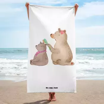 Пляжное полотенце Mr. & Mrs. Panda, белый