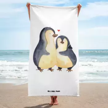 Пляжное полотенце Mr. & Mrs. Panda, белый