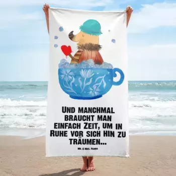 Пляжное полотенце Mr. & Mrs. Panda, белый