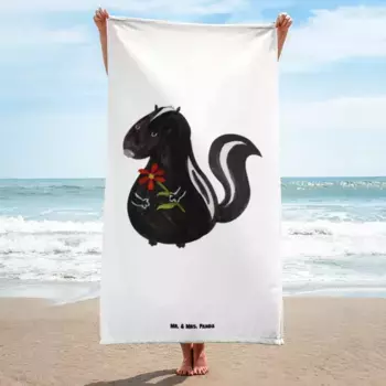 Пляжное полотенце Mr. & Mrs. Panda, белый