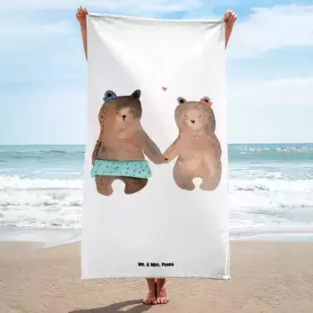 Пляжное полотенце Mr. & Mrs. Panda, белый