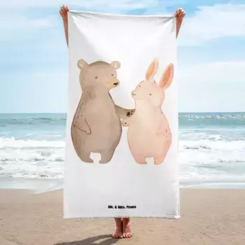 Пляжное полотенце Mr. & Mrs. Panda, белый