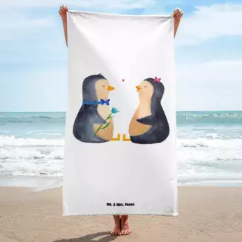 Пляжное полотенце Mr. & Mrs. Panda, белый