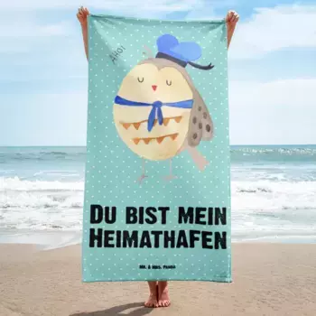 Пляжное полотенце Mr. & Mrs. Panda, бирюзовый