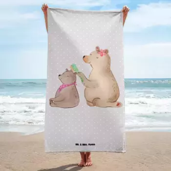 Пляжное полотенце Mr. & Mrs. Panda, серый