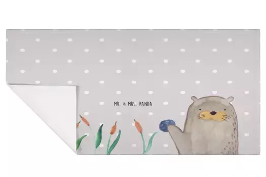 Пляжное полотенце Mr. & Mrs. Panda, серый