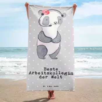 Пляжное полотенце Mr. & Mrs. Panda, серый