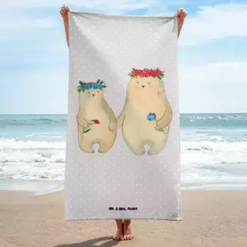 Пляжное полотенце Mr. & Mrs. Panda, серый