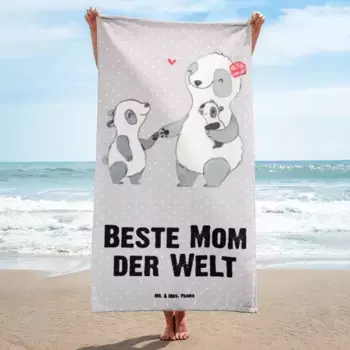 Пляжное полотенце Mr. & Mrs. Panda, серый