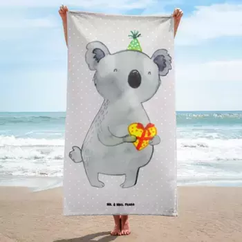 Пляжное полотенце Mr. & Mrs. Panda, серый