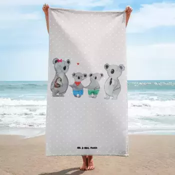 Пляжное полотенце Mr. & Mrs. Panda, серый