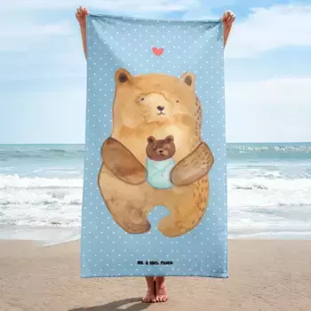 Пляжное полотенце Mr. & Mrs. Panda, синий