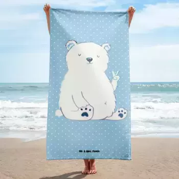 Пляжное полотенце Mr. & Mrs. Panda, синий