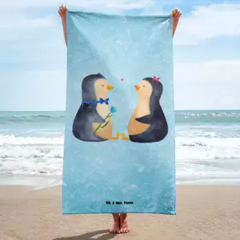 Пляжное полотенце Mr. & Mrs. Panda, синий