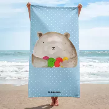 Пляжное полотенце Mr. & Mrs. Panda, синий